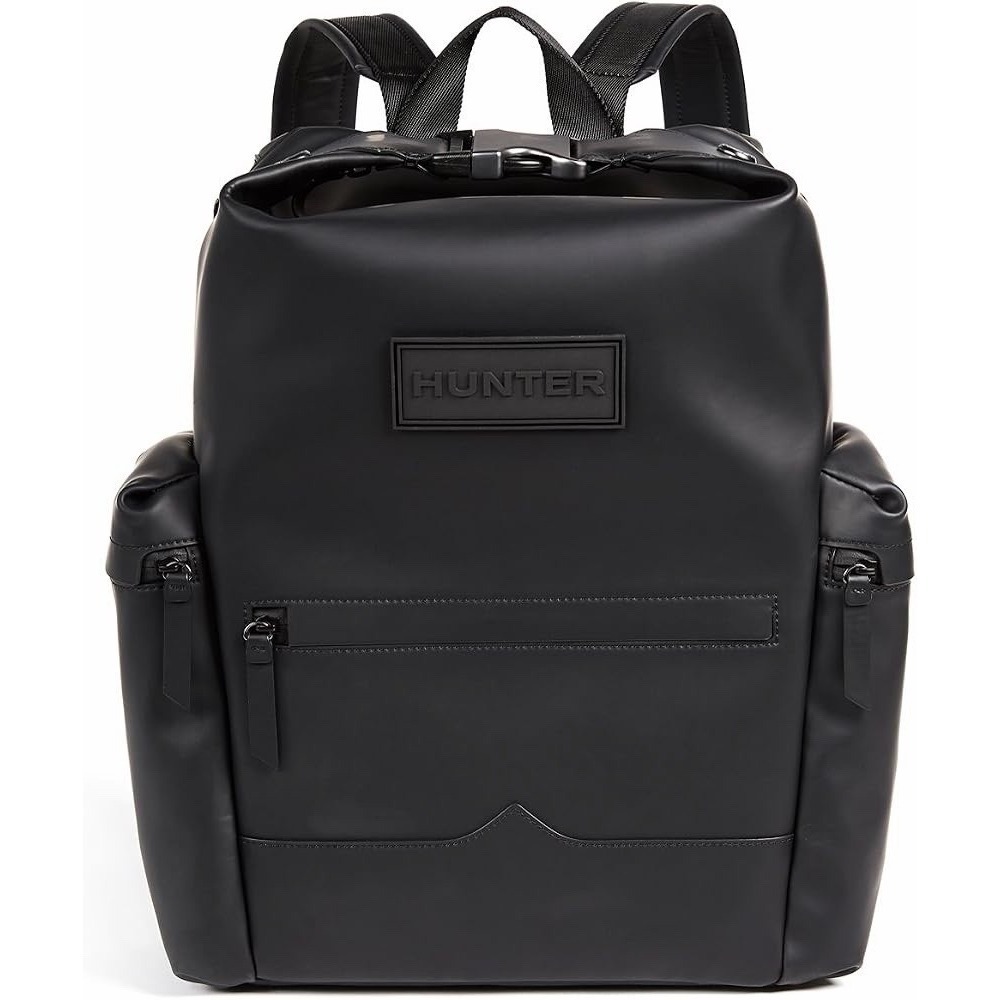 HUNTER Original Topclip Rubberized Leather Backpack Water Resistant Black 11L